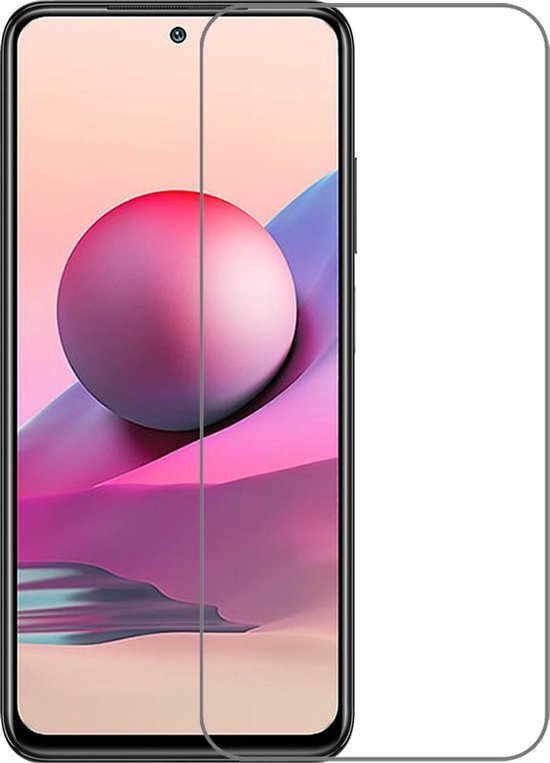 Screenprotector van glas voor een smartphone, met een grijze rand.