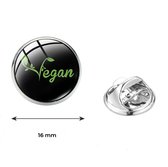 GoedeDoelen.Shop | Pin / Broche "I love Vegan" 16 mm | Vegan Pin | Statement Pin | Sierpin | Vegan | Plantaardig | Bewust | Wellness-House