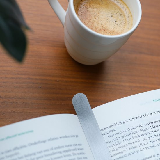 Foto: Boekenlegger metaal rvs business zilver bladwijzer boeken lezen