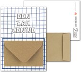 Geldkaart met mini Envelopje -> Zakcentje - No:02-2 (Ruit-blauw-zakcentje) - LeuksteKaartjes.nl by xMar