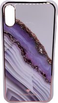 iPhone Xs Max marmer design hoesje - 4 verschillende kleuren - Wit/Goud - Paars - Groen - Blauw - Design - Patroon - Telehoesje - Goedkoop - Stevig - Leuk - Marble phone case - Pho