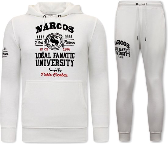 Combinaison de jogging exclusive pour hommes - Narcos University - Wit