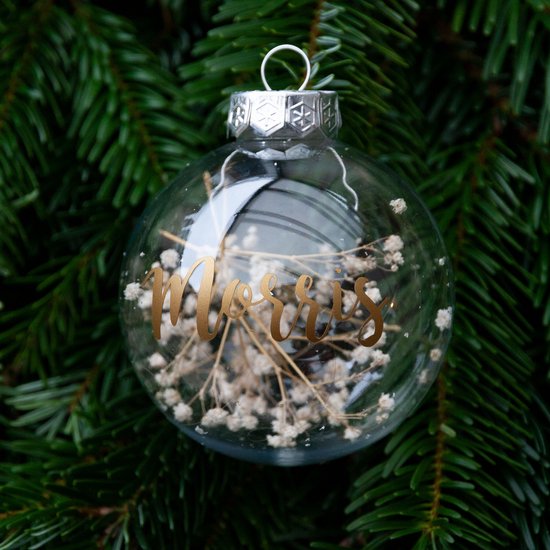 Nadenkend multifunctioneel huisvrouw Kerstbal met naam kind baby - droogbloemen - gepersonaliseerde kerstbal -  kerstboom -... | bol.com