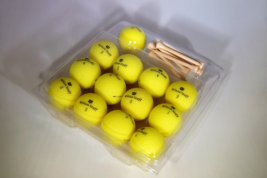Golfballen nieuw in actie blister Wilson Staff Duo soft matt geel 12+1 Gratis