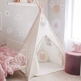 SUMBIBABY® Tipi Tent - Tent Voor Kinderen - Tipi Tent Kinderen - Tipi speeltent - Driehoek Kindertent - Speelgoed - Wit