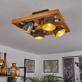 Industrieel, vintage Plafondlamp,plafondlamp mat nikkel, natuurlijke kleur, 4-lichtbronnen,Scandinavisch Boho-stijl  E27 fitting  Plafondlamp,, modern, retro Plafondlamp,Slaapkamer