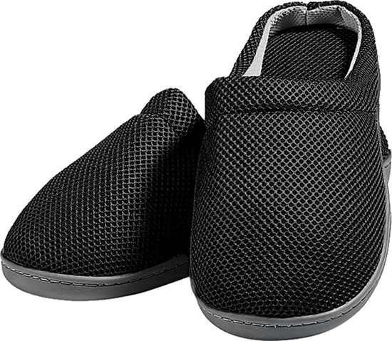 Happy Shoes, comfort gel slippers - zwart - warme sloffen, gelzool, gel sloffen
