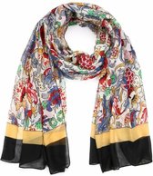 Dames - Sjaal - Summer - Bloemen - Flower - Zwart - Multi