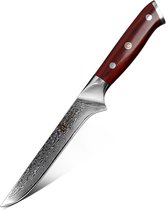 Couteau à fileter Damas (67 couches) | Xinzuo B13 Yu | Luxe et professionnel | Acier Damas tranchant comme un rasoir | Couteau à fileter avec lame de 15 cm | avec manche en palissandre