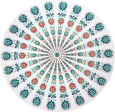 Mandala Tafelkleed - Ronde Mandala - Tafelkleed Rond - Wit - 130CM