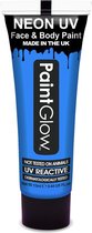 PaintGlow - UV Face & Body paint - Blacklight verf - Festival make up - 12 ml - blauw