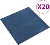 vidaXL Tapijttegels 20 st 5 m² 50x50 cm donkerblauw