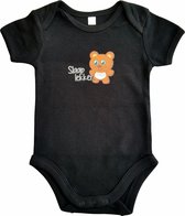 Zwarte romper met "Slaap lekker" - maat 62/68 - cadeautje, kraamcadeau, grappig, geschenk, baby, tekst, bodieke, slapen