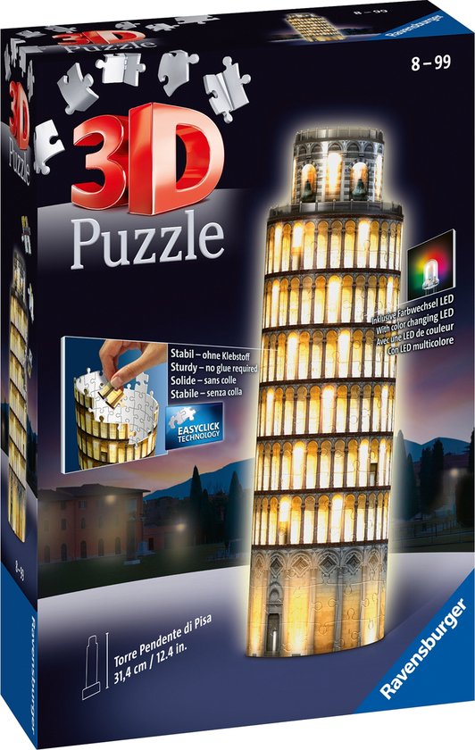 Ravensburger Toren van Pisa 3D puzzel Night Edition – 216 stukjes