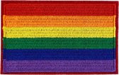 Vlag Rainbow Regenboog Gay Pride Flag Strijk Embleem Patch 8.2 cm / 5.1 cm / Rood Oranje Geel Groen Blauw Paars