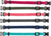 Trixie Puppy Halsband 17-25cm set fuchsia-legergroen-roze-donkergrijs-donkerblauw/turquoise 6st