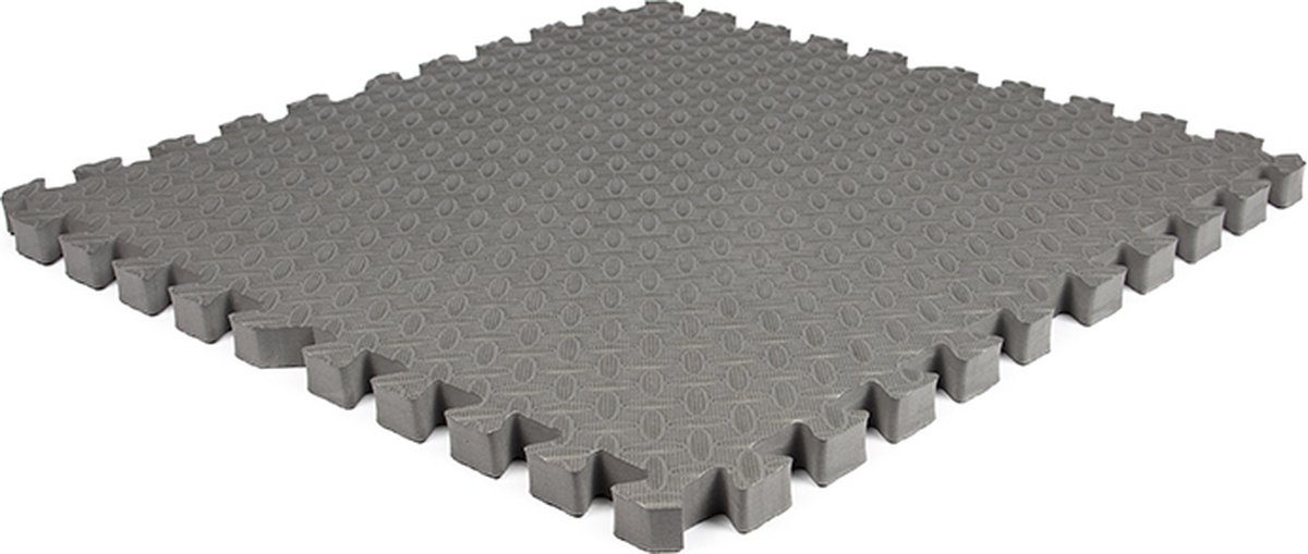 Fitness vloer | EVA foam puzzelmatten | 4 stuks | Per 1,5 m² | Grijs | Dikte: 2,5 cm | 62 x 62 cm