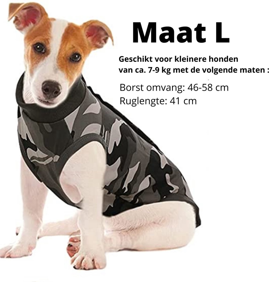 - medical pet shirt hond - camo grijs - maat L - honden romper - na operatie... bol.com