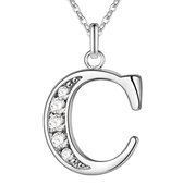 SALE - Damesketting – Vrouwenketting – Zilver – Letter C - Valentijn - Cadeau voor haar