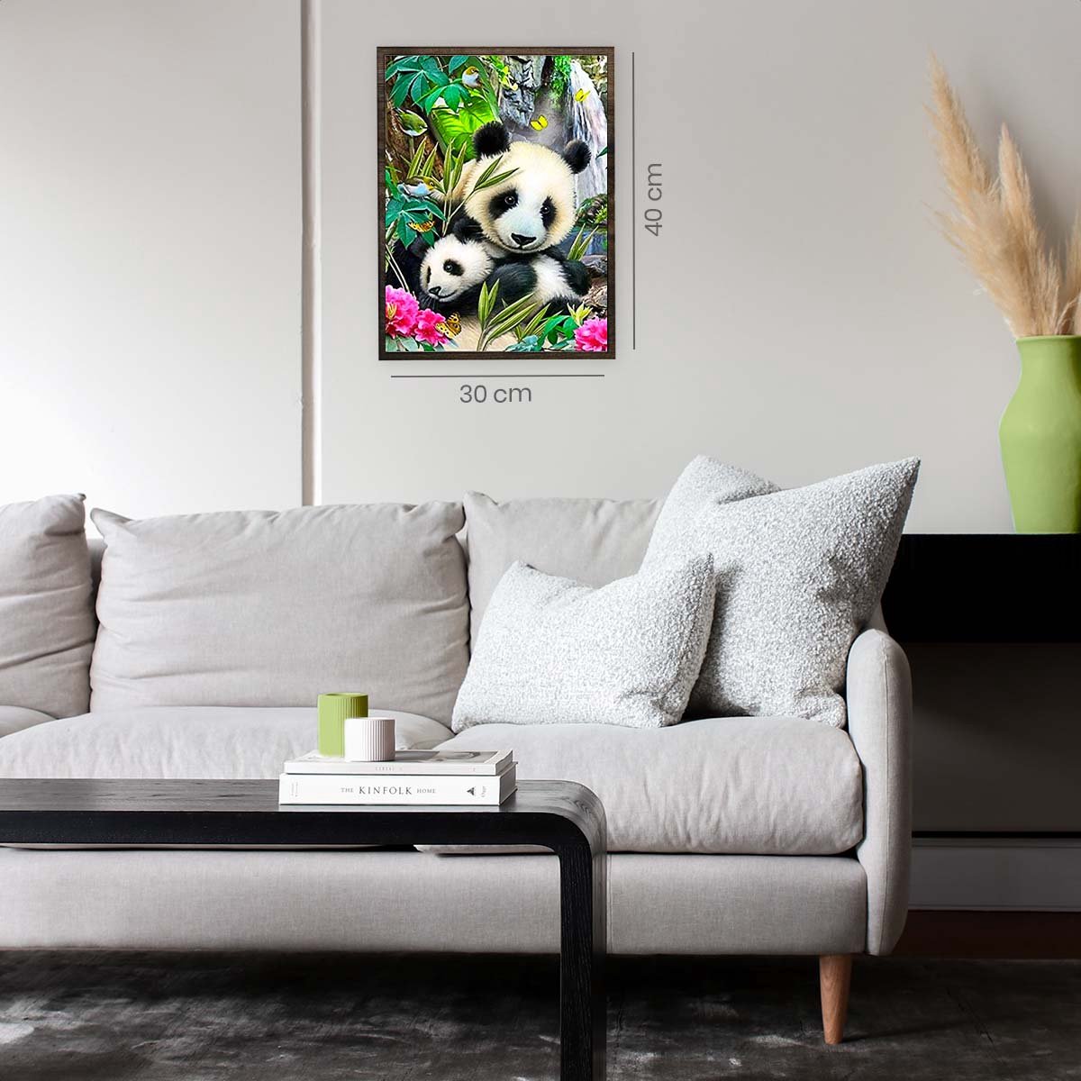Eagle® Diamond Painting Volwassenen - Panda's - 40x30cm - Ronde Steentjes — afbeelding 6