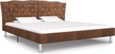 vidaXL Bedframe kunstsuède bruin 150x200 cm