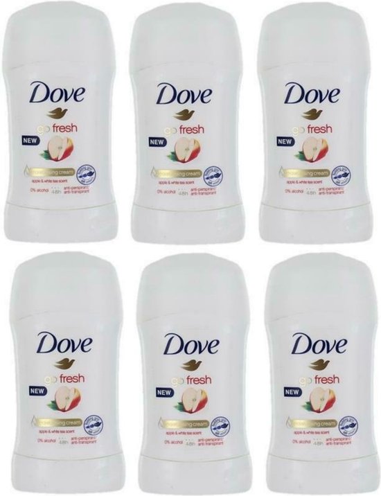 Dove Go Fresh Apple White Tea Scent Deodorant Vrouw 6 x 40ml Deo