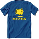 Bier express T-Shirt | Unisex Kleding | Dames - Heren Feest shirt | Drank | Grappig Verjaardag Cadeau tekst | - Donker Blauw - XXL