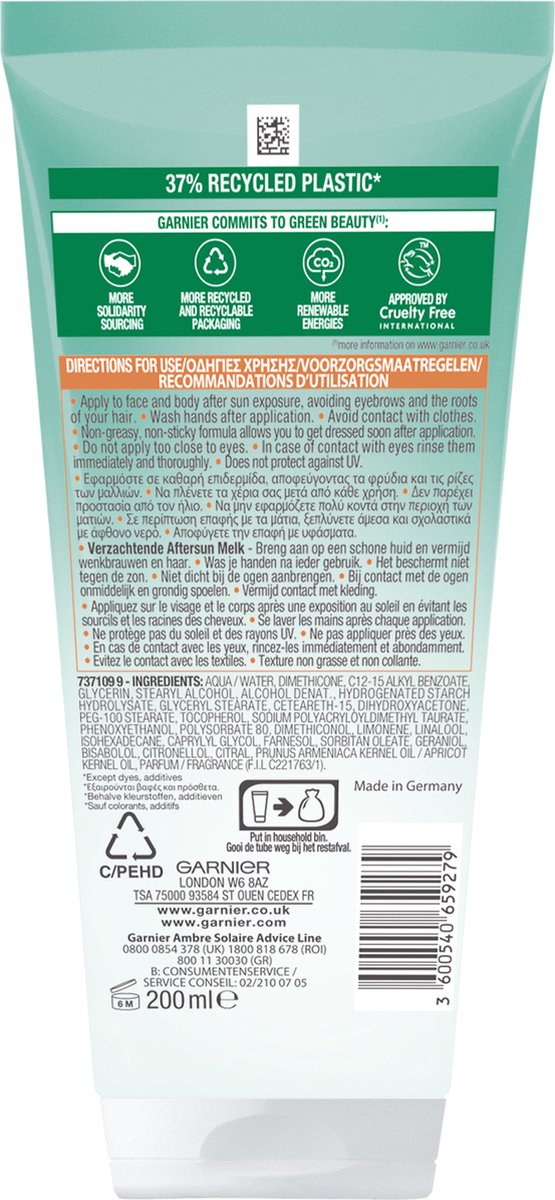 Garnier Ambre Solaire Verzachtende Aftersun met Zelfbruiner voor gezicht & lichaam - Ondersteunt Natuurlijke Bruining - 200 ml – foto 3