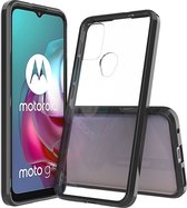 Mobigear Hoesje geschikt voor Motorola Moto G30 Telefoonhoesje Hardcase | Mobigear Crystal Backcover | Moto G30 Case | Back Cover - Zwart /Transparant | Zwart,transparant