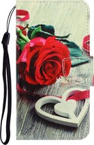 Samsung Galaxy Note20 Hoesje - Mobigear - Design Serie - Kunstlederen Bookcase - Roses - Hoesje Geschikt Voor Samsung Galaxy Note20
