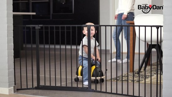 Baby Dan Barrière de sécurité enfant escaliers/porte Flexi Fit métal, noir