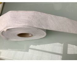 Innaai zoomband. 5 cm hoog. Wit. 5 Mtr lang, voor 2.5 meter vitrage of gordijn