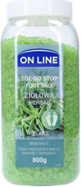 On Line Relax Kruidenvoetzout / voetbad met etherische oliën, lavendel en rozemarijn, 800g