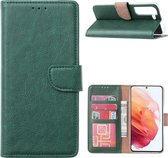 Samsung S22 Hoesje BookCase Groen - Samsung Galaxy s22 hoesje wallet case - Hoesje Samsung S22 bookcase - Galaxy S22 portemonnee hoesje book case cover