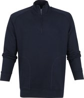 Profuomo - Sweater Half Zip Donkerblauw - XL - Slim-fit