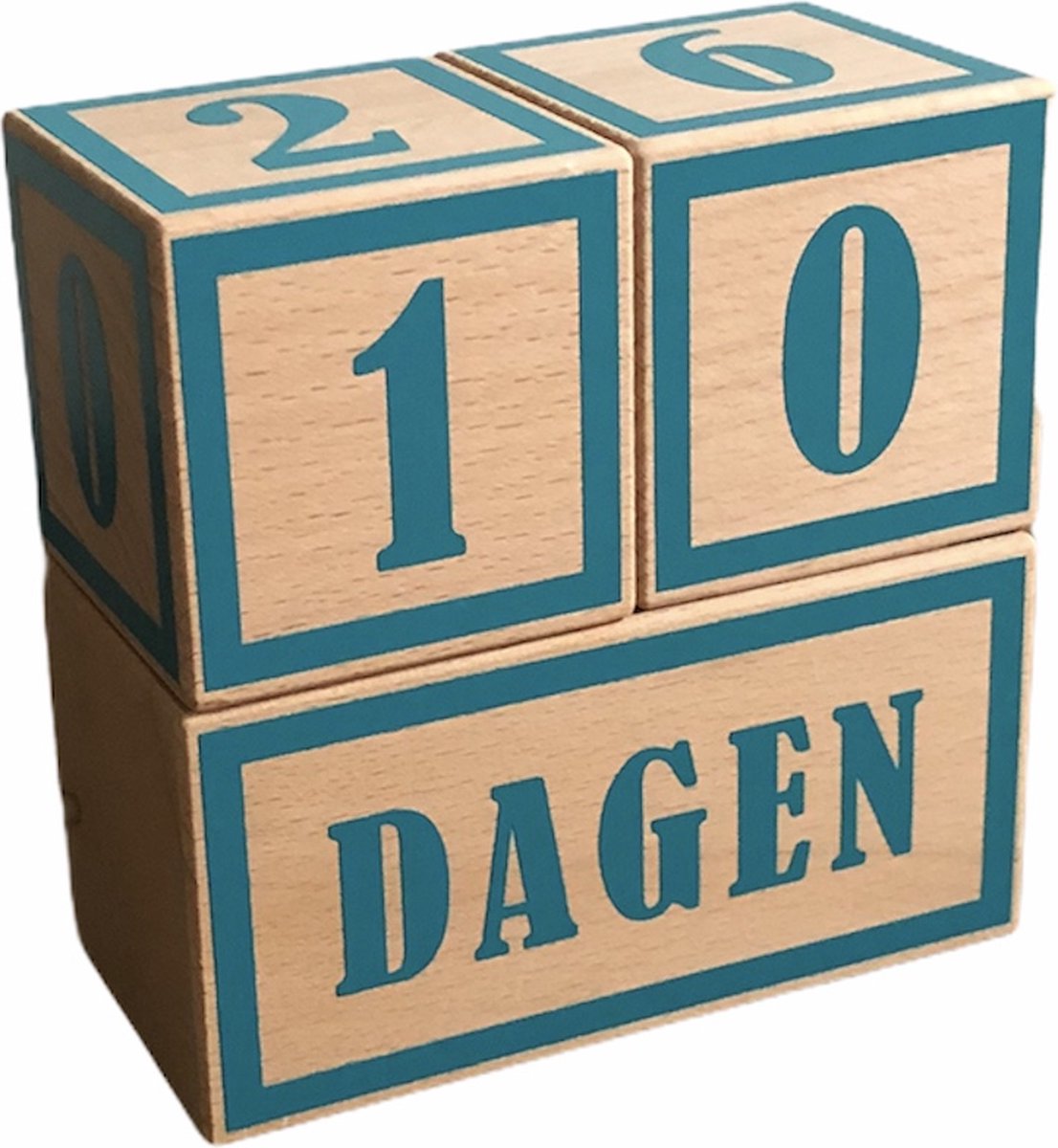 Goedkoopste Houten mijlpaalblokken - aqua groen - kraamcadeau - leeftijden en momenten - 3 blokken