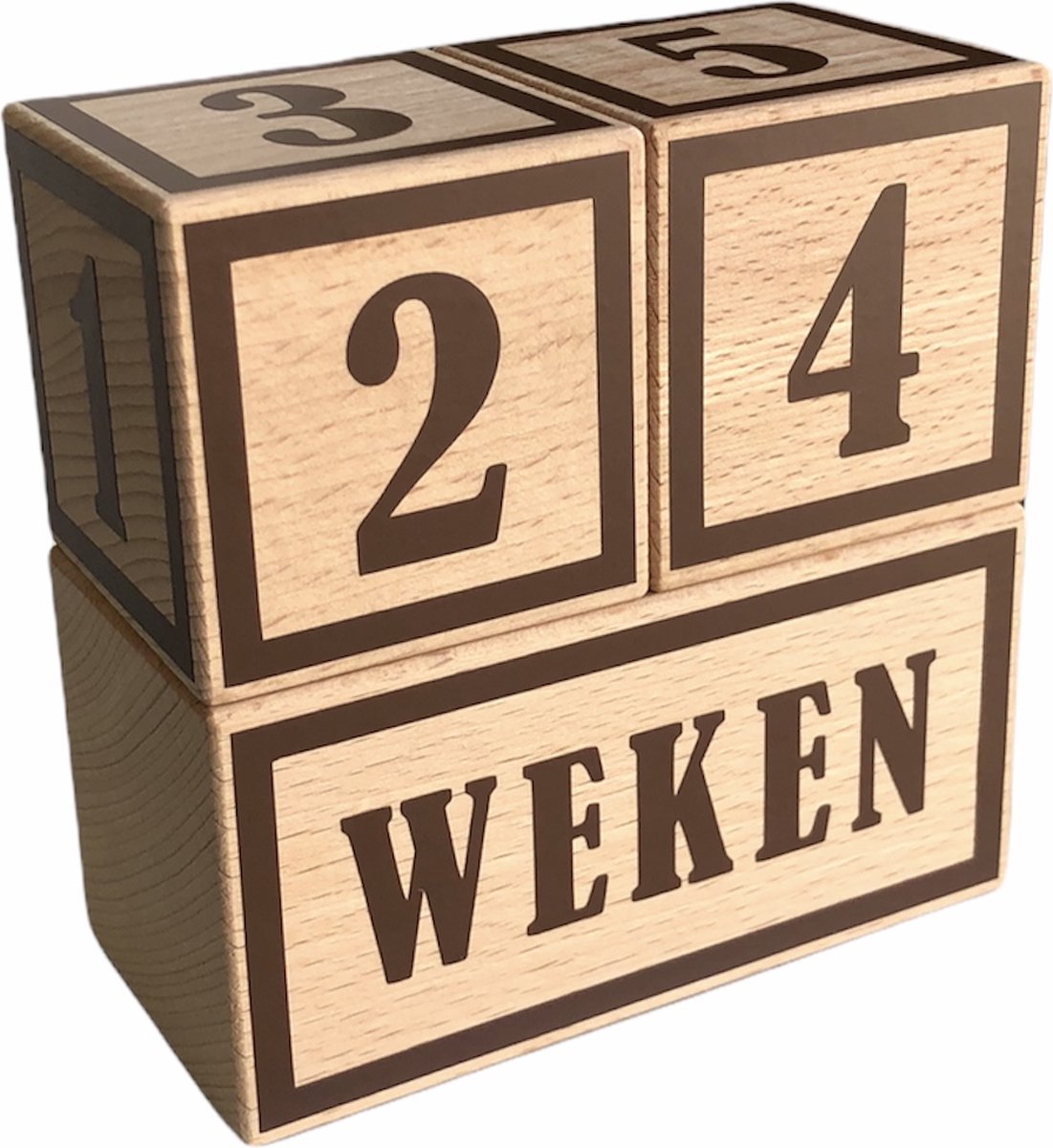 Goedkoopste Houten mijlpaalblokken - nougat brown - kraamcadeau - leeftijden en momenten - 3 blokken