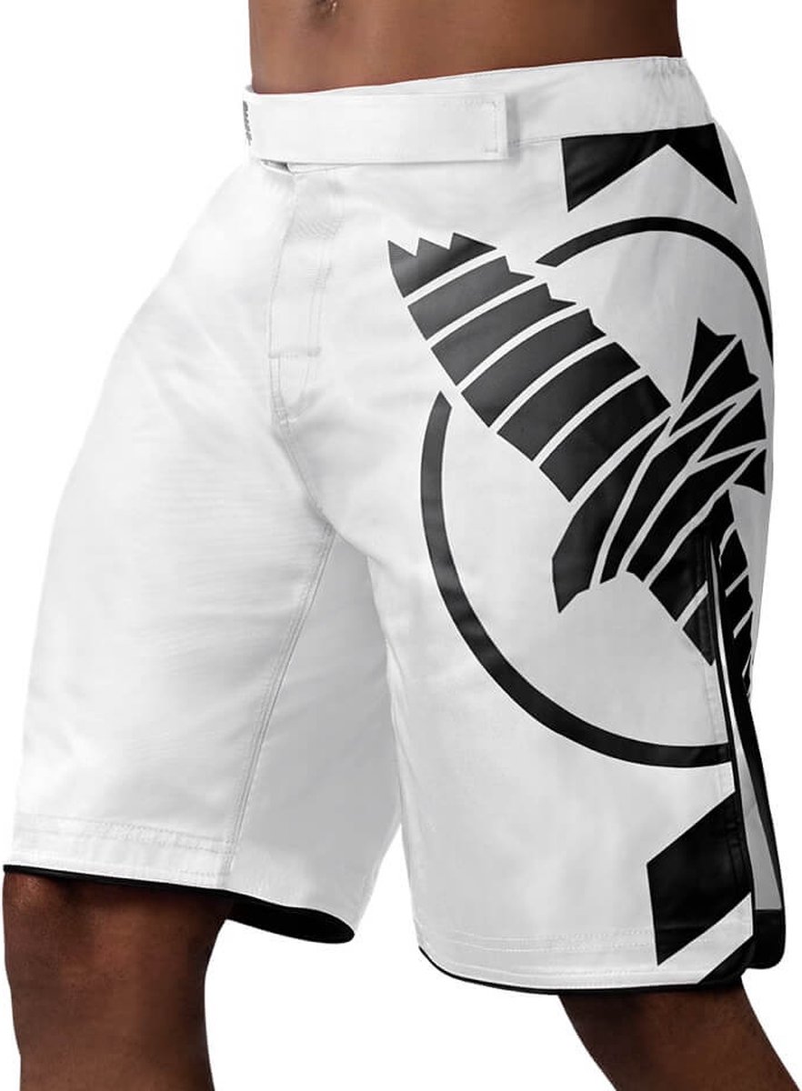 Hayabusa Icon Fight Shorts - Wit / Zwart - Maat M