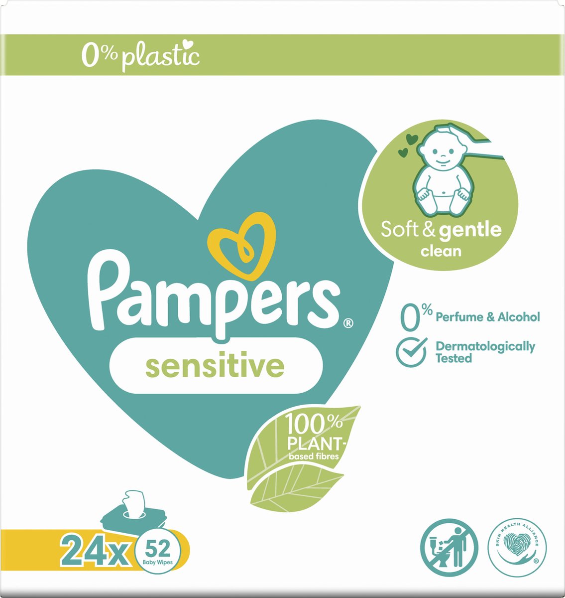 PAMPERS Sensitive lingettes nettoyantes pour bébé 168 lingettes