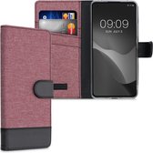 kwmobile telefoonhoesje voor Xiaomi 11 Lite (5G) NE / Mi 11 Lite (5G) - Hoesje met pasjeshouder in oudroze / zwart - Case met portemonnee