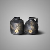 BRYNXZ Set van 2 kruikje en vaasje black gold