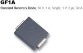 GF1A Standard Recovery Diode, 50 V, 1 A, Single, 1 V, 2 µs, 30 A | verpakt per 10 stuks