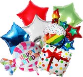 Grote Ballonnen Set Sweet as candy - Happy Birthday - 6 XL folieballonnen met lint en rietje - Sweet 16 - Tiener verjaardag meisje - Thema kinderfeestje - Snoep, cadeautjes en cupc