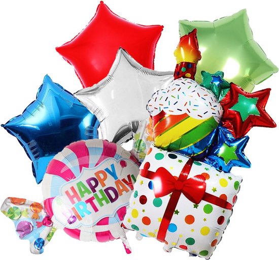 Grote Ballonnen Set Sweet as candy - Happy Birthday - 6 XL folieballonnen met lint en rietje - Sweet 16 - Tiener verjaardag meisje - Thema kinderfeestje - Snoep, cadeautjes en cupcake ballonnen - cadeau vrouw - decoratie verjaardag feestversiering