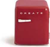 CREATE - Tafelmodel koelkast - Capaciteit 48 L - 1 planken - Handvat Marmer - Rood - RETRO FRIDGE