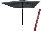 Vierkante parasol met beschermhoes | Madison Moraira 230 x 230 cm grijs | Parasol vierkant en kantelbaar