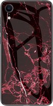 Apple iPhone XR Hoesje - Mobigear - Marble Serie - Gehard Glas Backcover - Rood - Hoesje Geschikt Voor Apple iPhone XR