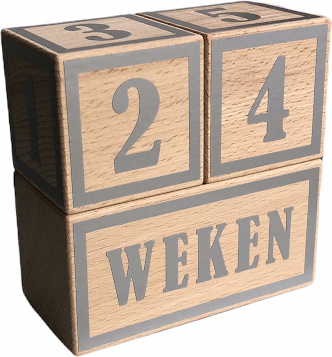 Goedkoopste Houten mijlpaalblokken - zilver - kraamcadeau - leeftijden en momenten - 3 blokken