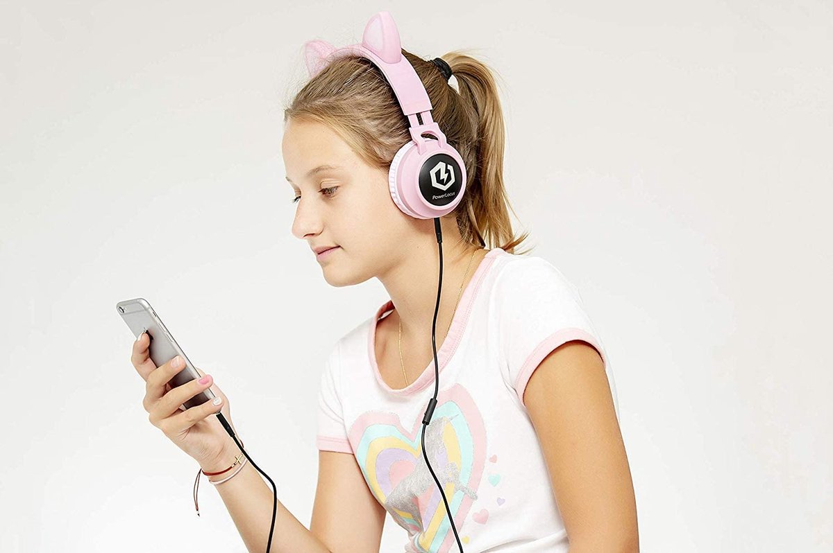 PowerLocus Buddy Draadloze On-Ear Koptelefoon voor Kinderen, LED
