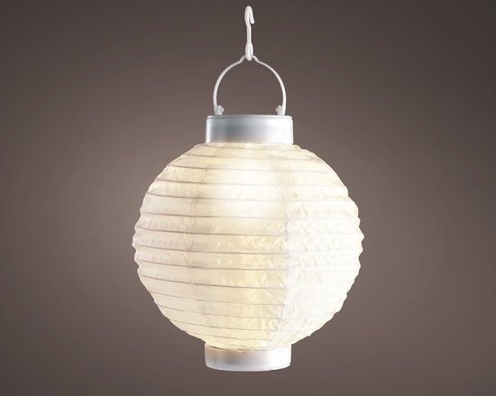 Lumineo Chinese Solar Lampion-Lampionnen Solar lampionnen wit 20 cm